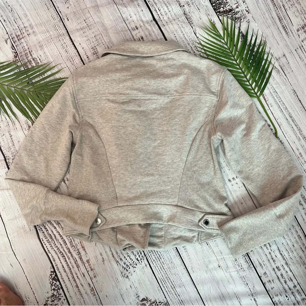 H by Halston Gray Knit Moto Jacket